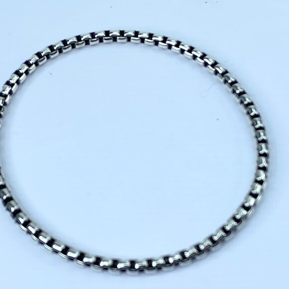 James Avery Retired Sterling Silver Rustic Box Chain Bangle Bracelet 8" JR661 - Picture 6 of 7